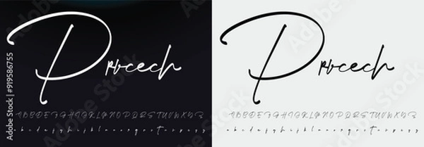 Fototapeta signature Font Calligraphy Logotype Script Brush Font Type Font lettering handwritten