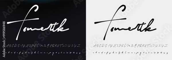 Fototapeta signature Font Calligraphy Logotype Script Brush Font Type Font lettering handwritten