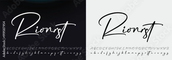 Fototapeta signature Font Calligraphy Logotype Script Brush Font Type Font lettering handwritten