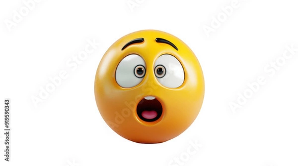 Fototapeta 3D Emoji with a look of enlightenment ,isolated on a pure white background