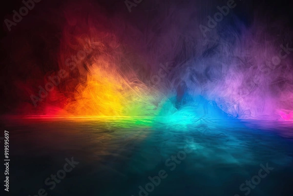 Fototapeta Regenbogen Pulverfarbe, Farbexplosion auf schwarzem Hintergrund