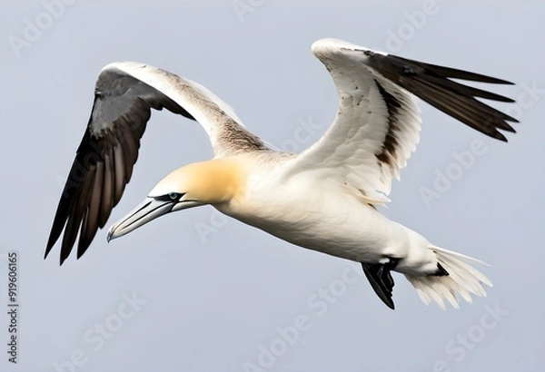 Fototapeta A view of a Gannet in flight