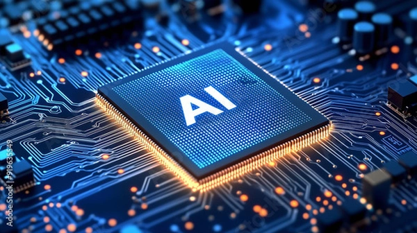 Fototapeta AI, Artificial Intelligence concept,3d rendering,conceptual image.