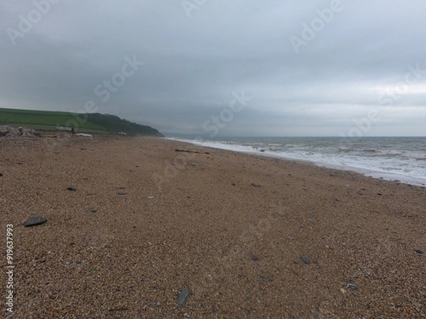 Fototapeta Torcross, Devon, UK - May 17 2023: Beach and sea at Torcross, Slapton Sands
