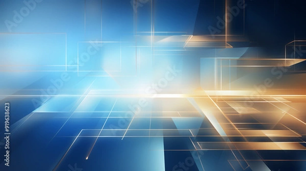 Fototapeta Abstract digital technology futuristic 3d square blue background. blue background poster with dynamic. modern digital design for web, print, and technology concepts.