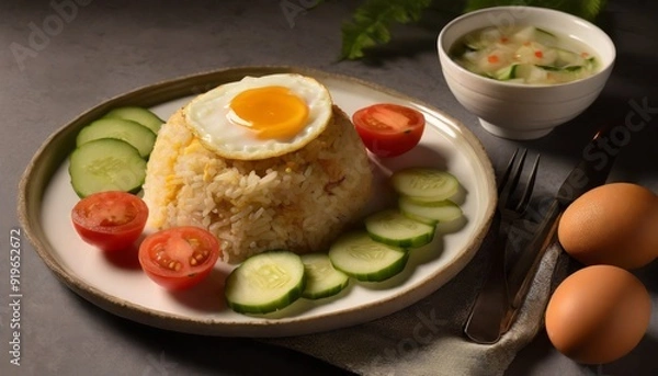 Obraz photo of fried rice on a plate