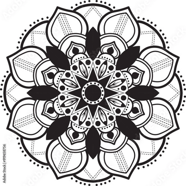 Fototapeta Arabesque Ornamental mandala for floral Patterns of Peace and Mindfulness. Hand drawn gorgeous ethnic for card, invitation card, anniversary card, tiles, mosaic, texture, wall for decorating.
