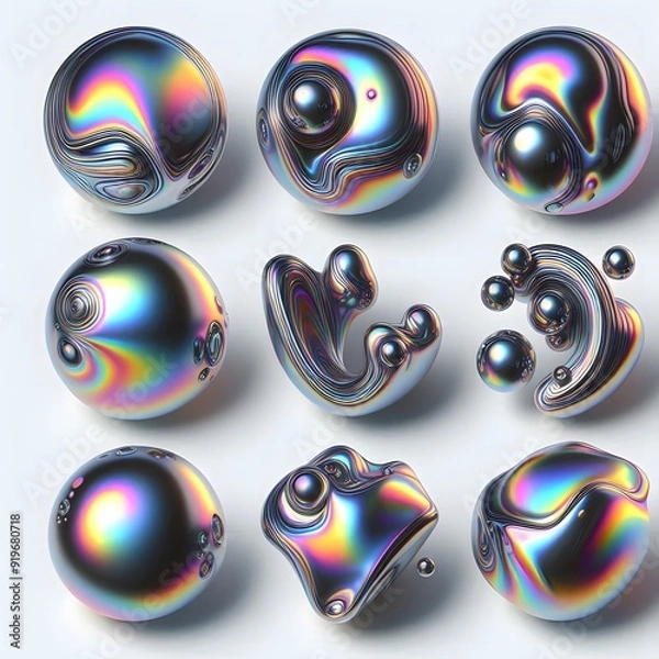 Fototapeta  Liquid metal 3d 