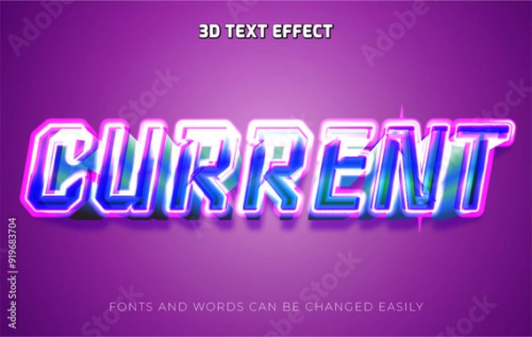 Obraz Current shock 3d editable text effect style