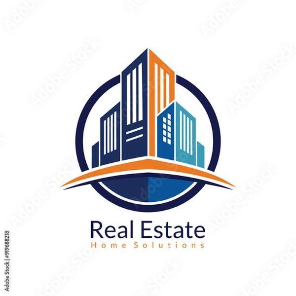 Obraz a logo for real estate business with a house and a logo for real estate