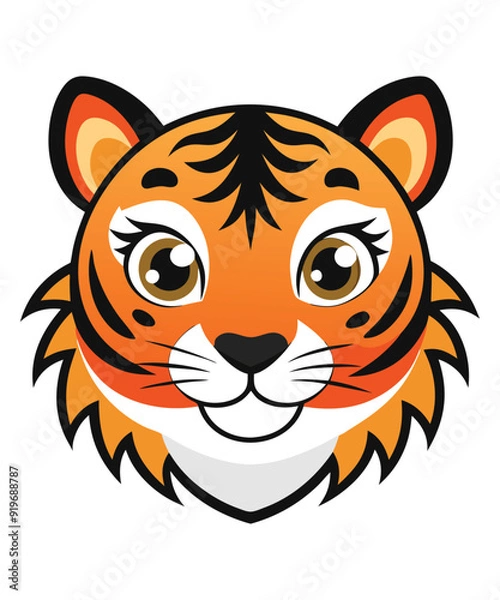 Obraz Cute tiger face colorful design