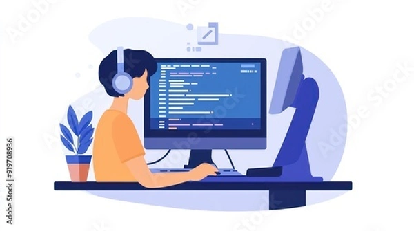 Obraz Vector images Software Developers: There is a high demand due to the growing technology industry.