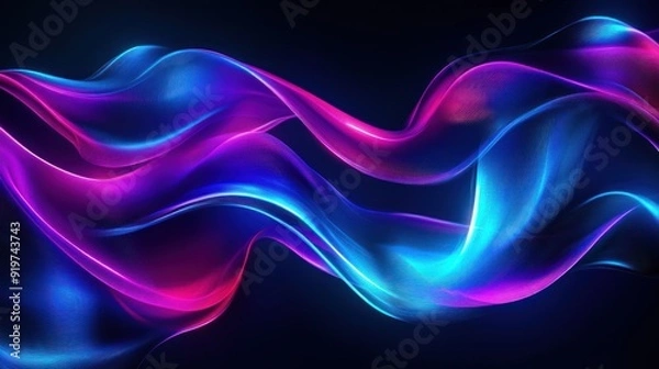 Fototapeta Abstract Glowing Waves - Neon Design