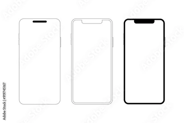 Fototapeta Smartphone outline simple modern design.