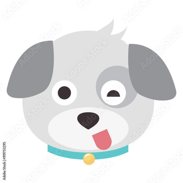 Obraz Dog emoji vector isolated on white background.