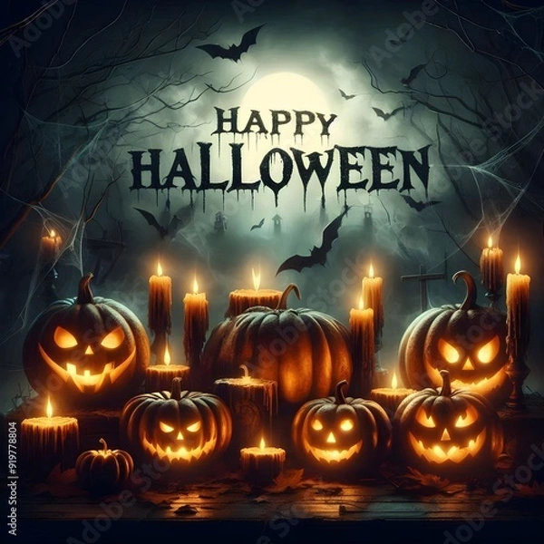 Obraz Hunted wallpaper dark abstract background Halloween scary background image