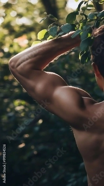 Obraz male arm from back in daylight