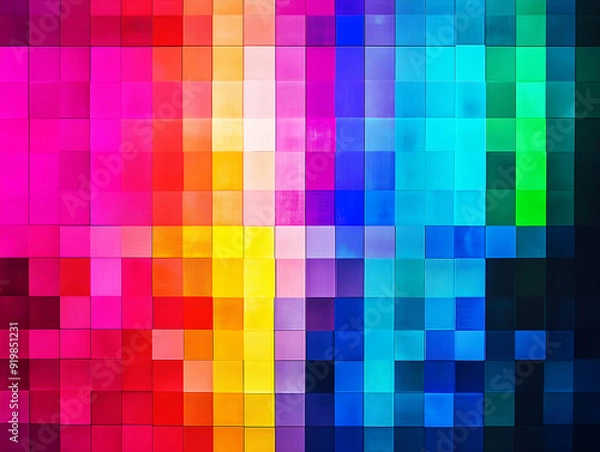 Fototapeta Vibrant Color Spectrum Mosaic Abstract Background