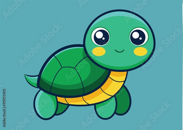 Fototapeta Adorable Turtle SVG Design for Cricut & Silhouette | Vector Clipart & Graphic Elements for T-Shirt Design