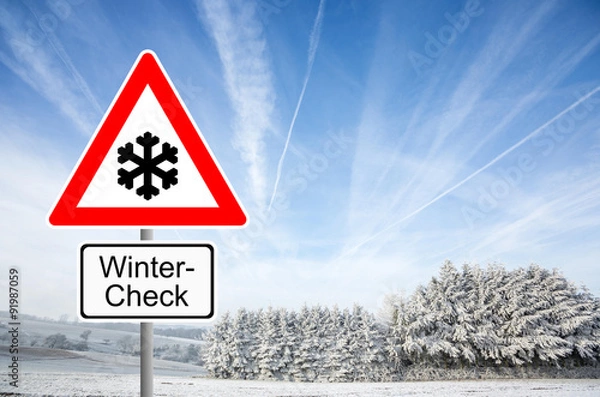 Obraz Verkehrsschild Wintercheck