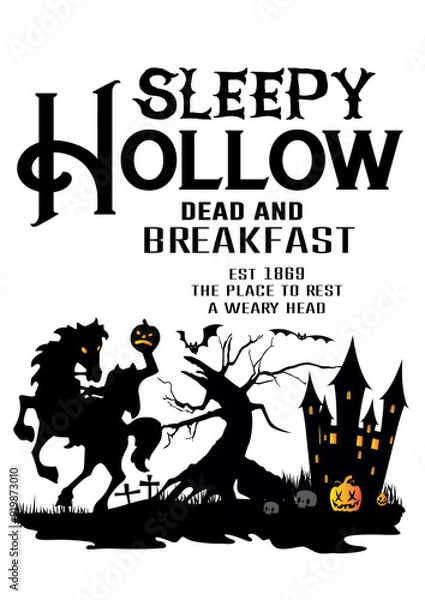 Fototapeta Sleepy Hallow tshirt design