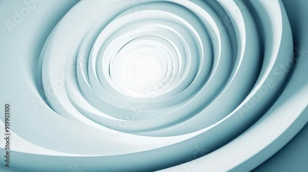 Fototapeta White Circular Object on Blue Background,