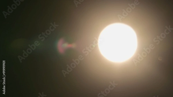 Fototapeta Real optical lens flare on black background