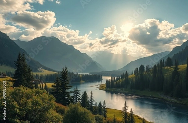 Obraz A scenic landscape