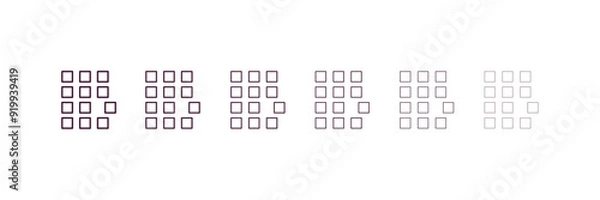 Obraz pixels per inch outline icon. Linear vector from technology concept. 6 different line style pixels per inch icon included thin, light, regular, medium, bold, black