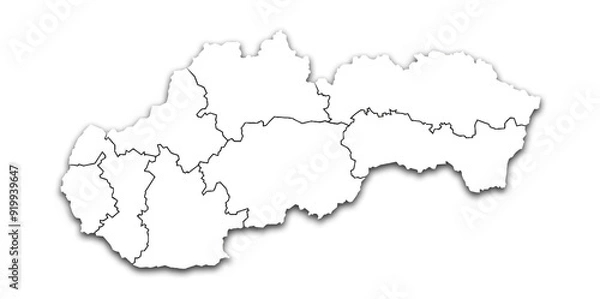 Fototapeta SLOVENIA MAP WITH ITS PROVINCES AND POLITICAL ADMINISTRATIVE DIVISIONS