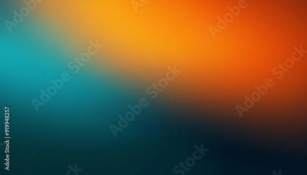 Fototapeta Orange blue teal black gradient background grainy textured dark vibrant banner poster backdrop. Generated image