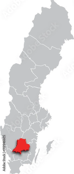 Fototapeta Jönköping map PROVINCE of SWEDEN 3d isometric map