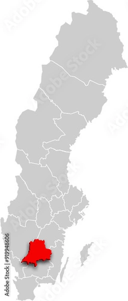 Fototapeta Jönköping map PROVINCE of SWEDEN 3d isometric map