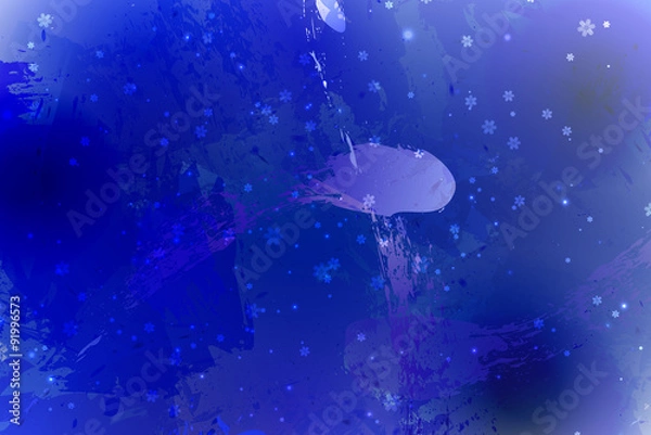 Fototapeta Blue new year watercolor background.Vector