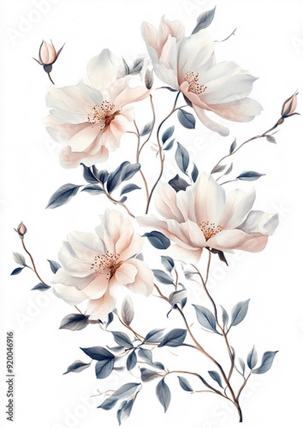 Fototapeta Floral Illustrations Isolated on a White Background