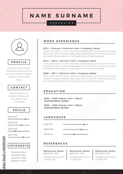 Obraz Resume template