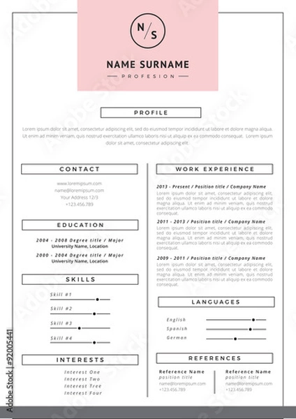 Obraz Resume template