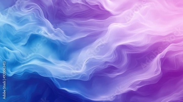 Fototapeta Gradient purple and blue background with abstract waves, suitable for dreamy and ethereal designs