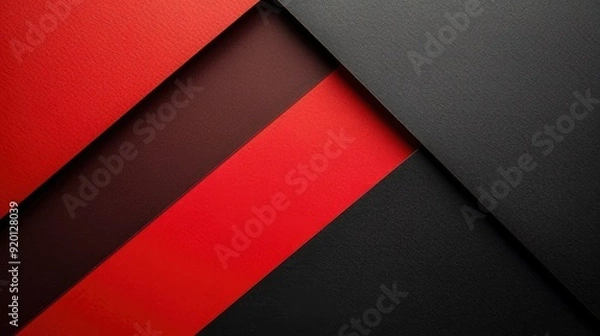 Fototapeta Abstract textured background with red, burgundy and black geometric shapes, diagonally arranged.