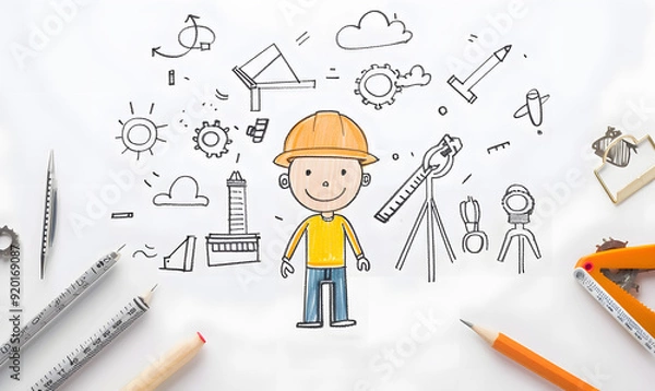 Fototapeta engineering and construction concept.