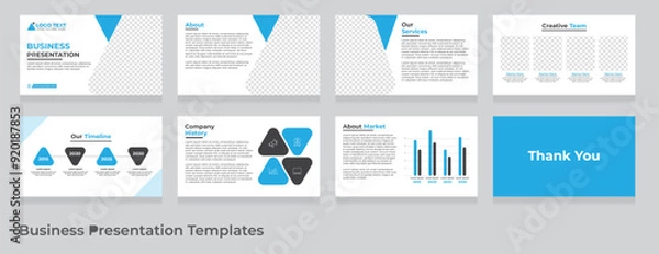 Fototapeta Vector business presentation powerpoint template design