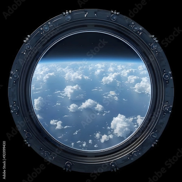 Obraz The cupola porthole on the space station window