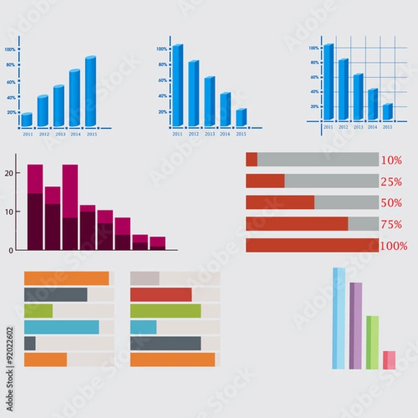 Fototapeta Infographic Elements. business diagrams and graphics