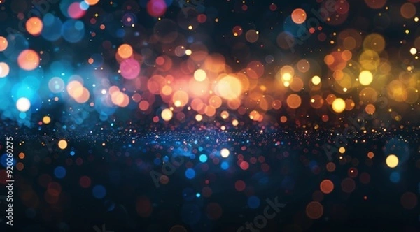 Fototapeta The beautiful blurred bokeh lights are creating a vibrant and colorful atmosphere that captivates everyone