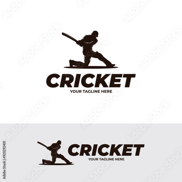 Obraz Cricket player logo design template