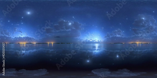 Obraz HDRI Night Time Landscape Equirectangular Panorama 41