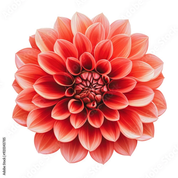 Fototapeta PNG Close-up of a red dahlia flower in bloom