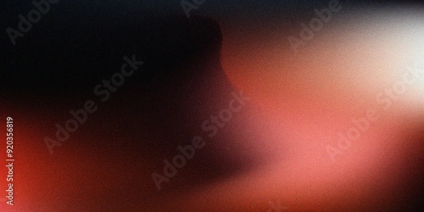 Obraz Grainy background,  black red abstract backdrop, noise texture banner poster grunge header design copy space.