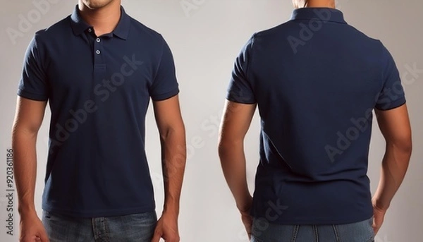 Obraz Red Polo - Shirt Mockup for Product Design - T-shirt Template for Logo Placement and Branding - Template for Company Shirt and Work Clothing - Presentation Background for Corporate Identity 