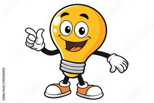 Fototapeta the idea of light bulb cartoon mascot character